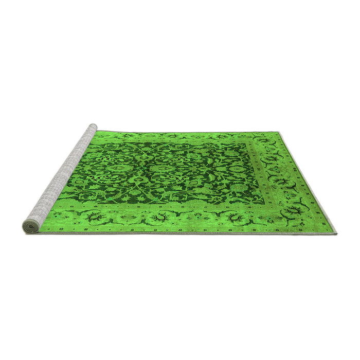 Sideview of Machine Washable Oriental Green Industrial Area Rugs, wshurb3231grn
