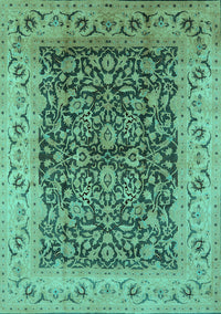 Oriental Turquoise Industrial Rug, urb3231turq