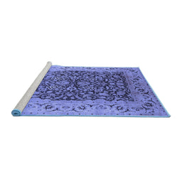 Sideview of Machine Washable Oriental Blue Industrial Rug, wshurb3231blu