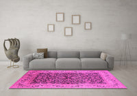 Machine Washable Oriental Pink Industrial Rug, wshurb3231pnk