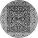 Round Oriental Gray Industrial Rug, urb3231gry