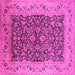 Square Machine Washable Oriental Pink Industrial Rug, wshurb3231pnk