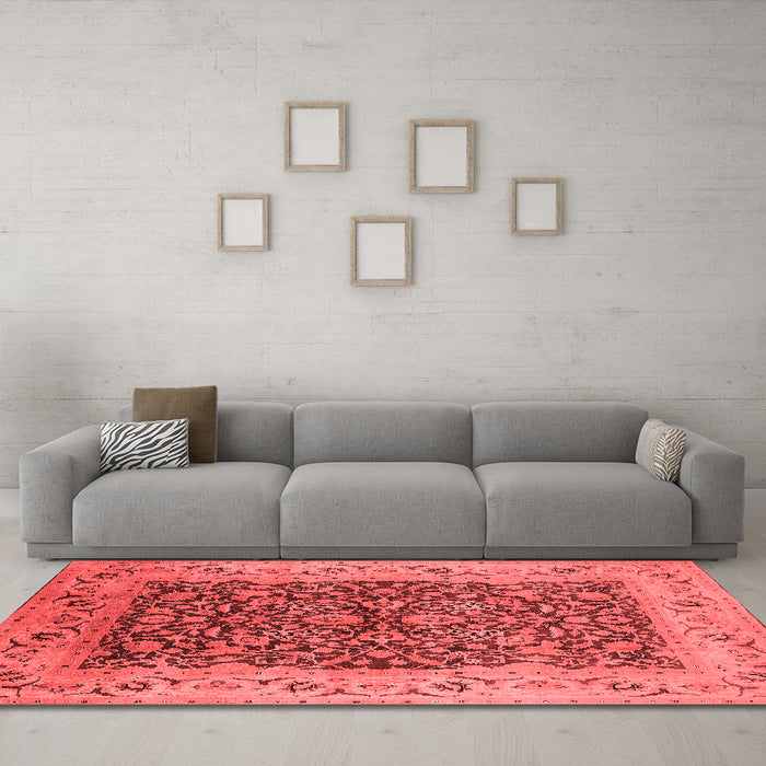 Industrial Red Washable Rugs