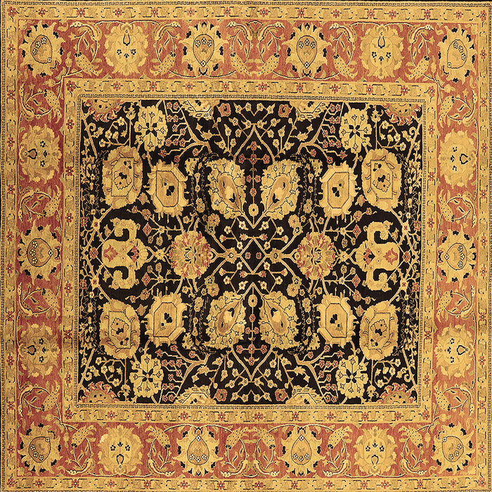 Square Machine Washable Oriental Brown Industrial Rug, wshurb3232brn