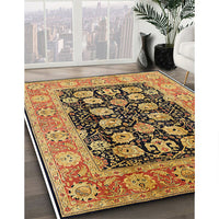 Mid-Century Modern Red Brown Oriental Rug, urb3232