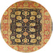 Round Machine Washable Industrial Modern Red Brown Rug, wshurb3232