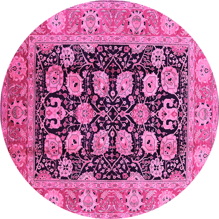 Round Oriental Pink Industrial Rug, urb3232pnk