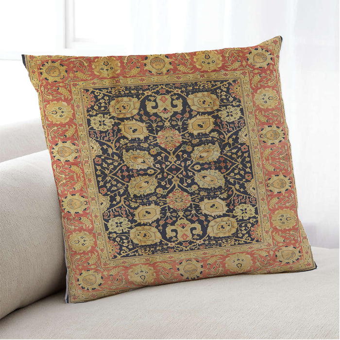 Lifestyle Image of Mid-Century Modern Urban Square Red Brown Throw Pillow, 18 inch by 18 inch, pwurb3232