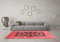 Machine Washable Oriental Red Industrial Rug, wshurb3232red