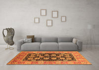 Machine Washable Oriental Orange Industrial Rug, wshurb3232org