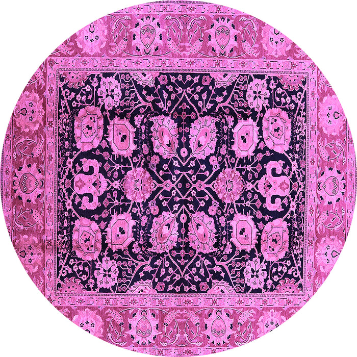 Round Oriental Purple Industrial Rug, urb3232pur