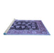 Sideview of Machine Washable Oriental Blue Industrial Rug, wshurb3232blu