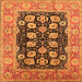 Square Oriental Orange Industrial Rug, urb3232org