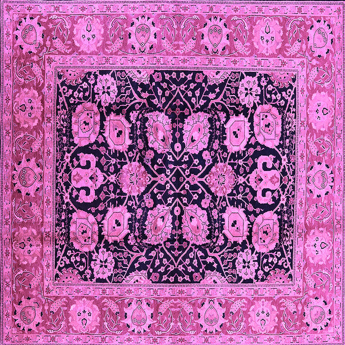 Square Machine Washable Oriental Purple Industrial Area Rugs, wshurb3232pur
