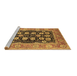 Sideview of Machine Washable Oriental Brown Industrial Rug, wshurb3232brn
