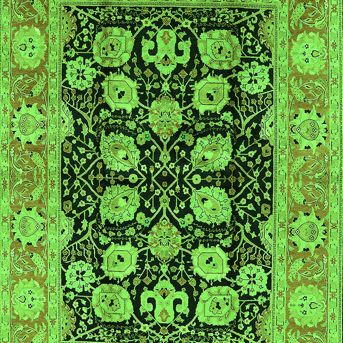 Machine Washable Oriental Green Industrial Area Rugs, wshurb3232grn