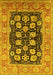 Machine Washable Oriental Yellow Industrial Rug, wshurb3232yw