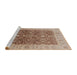 Sideview of Machine Washable Industrial Modern Sienna Brown Rug, wshurb3233