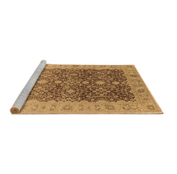 Sideview of Machine Washable Oriental Brown Industrial Rug, wshurb3233brn