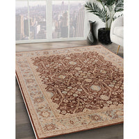 Mid-Century Modern Sienna Brown Oriental Rug, urb3233