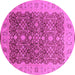 Round Oriental Pink Industrial Rug, urb3233pnk