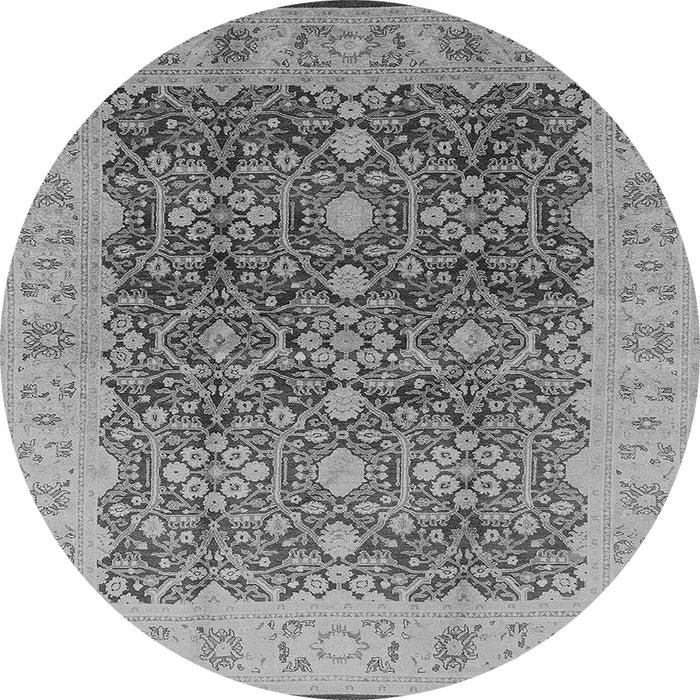 Round Oriental Gray Industrial Rug, urb3233gry