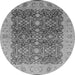 Round Oriental Gray Industrial Rug, urb3233gry