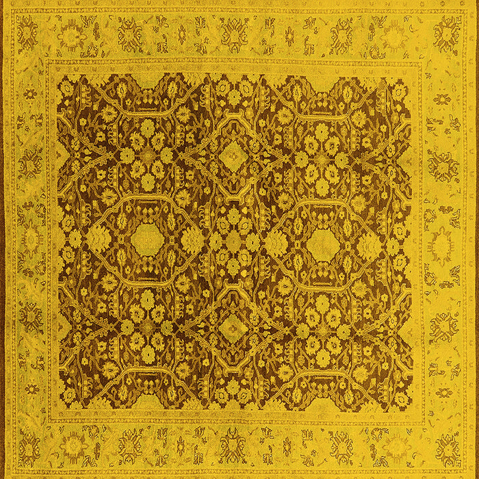 Square Oriental Yellow Industrial Rug, urb3233yw