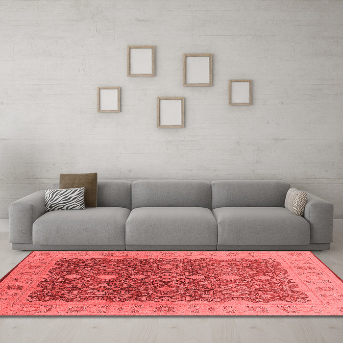 Industrial Red Washable Rugs