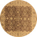 Round Oriental Brown Industrial Rug, urb3233brn