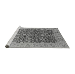 Sideview of Machine Washable Oriental Gray Industrial Rug, wshurb3233gry
