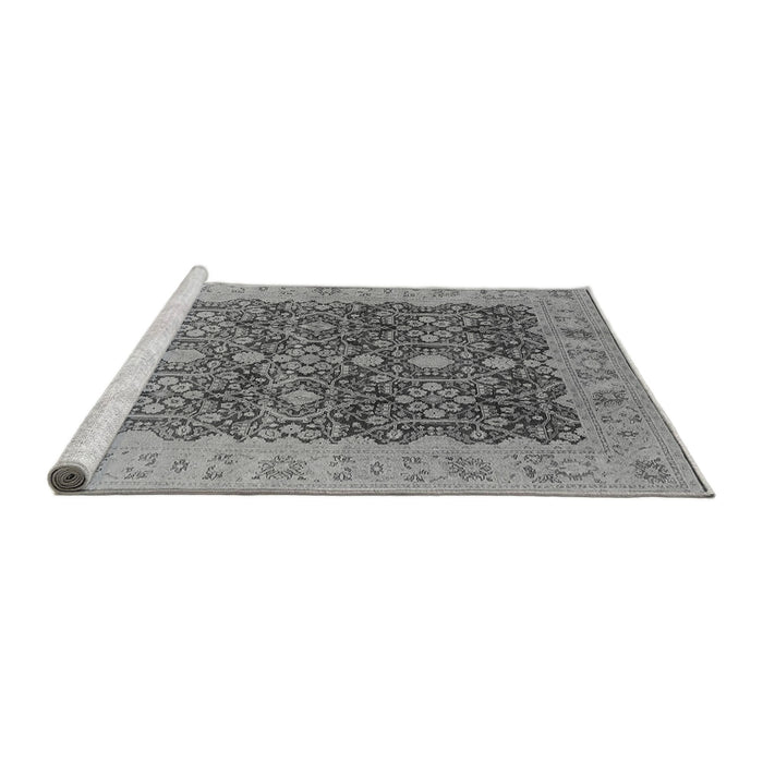 Sideview of Machine Washable Oriental Gray Industrial Rug, wshurb3233gry