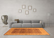 Machine Washable Oriental Orange Industrial Area Rugs in a Living Room, wshurb3233org