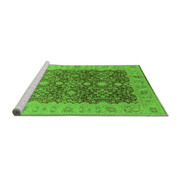 Sideview of Machine Washable Oriental Green Industrial Area Rugs, wshurb3233grn