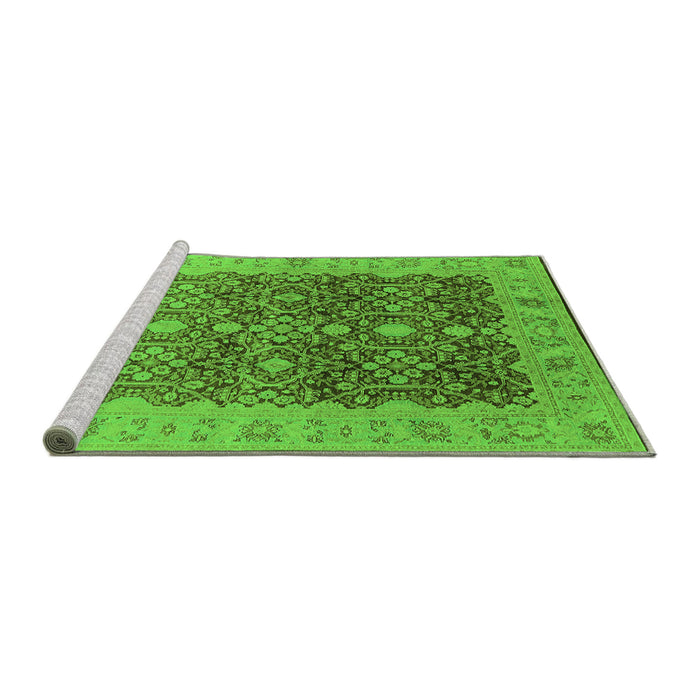 Sideview of Machine Washable Oriental Green Industrial Area Rugs, wshurb3233grn