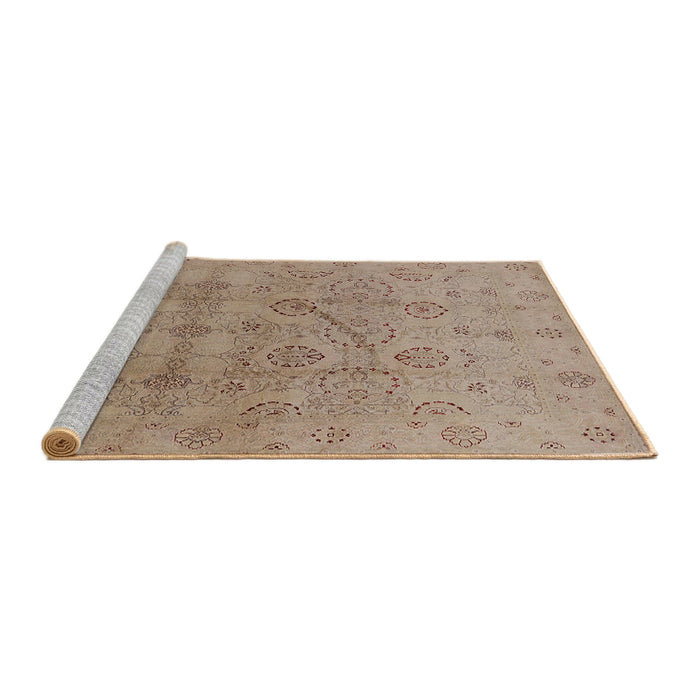 Sideview of Machine Washable Industrial Modern Gold Brown Rug, wshurb3234