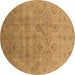 Round Oriental Brown Industrial Rug, urb3234brn