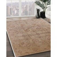 Mid-Century Modern Gold Brown Oriental Rug, urb3234