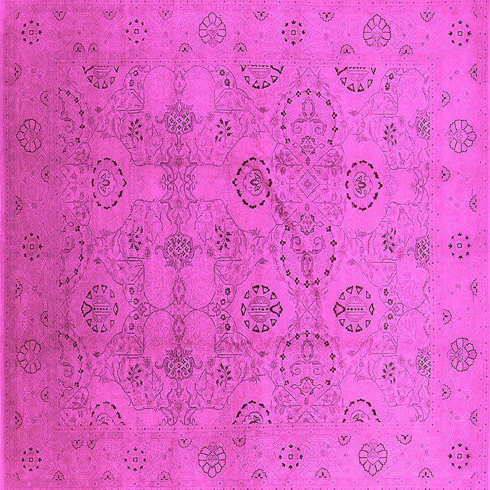 Square Machine Washable Oriental Pink Industrial Rug, wshurb3234pnk