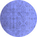 Round Oriental Blue Industrial Rug, urb3234blu