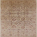 Square Mid-Century Modern Gold Brown Oriental Rug, urb3234