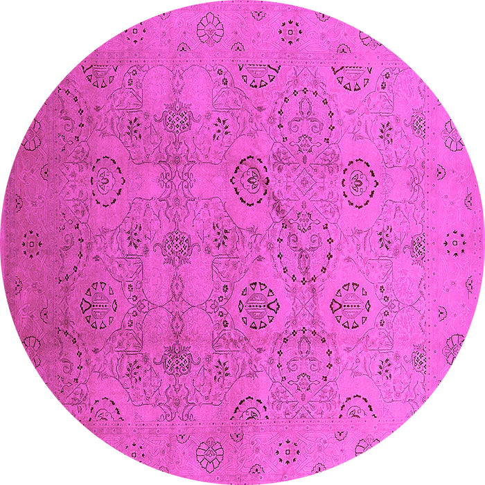 Round Oriental Pink Industrial Rug, urb3234pnk