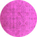 Round Oriental Pink Industrial Rug, urb3234pnk