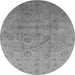 Round Oriental Gray Industrial Rug, urb3234gry