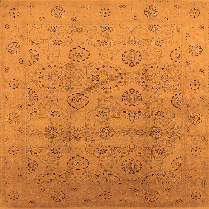 Square Oriental Orange Industrial Rug, urb3234org