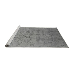 Sideview of Machine Washable Oriental Gray Industrial Rug, wshurb3234gry