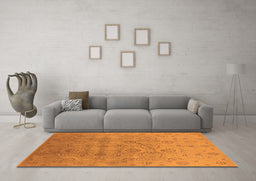Machine Washable Oriental Orange Industrial Area Rugs in a Living Room, wshurb3234org