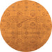 Round Oriental Orange Industrial Rug, urb3234org