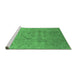 Sideview of Machine Washable Oriental Emerald Green Industrial Area Rugs, wshurb3234emgrn