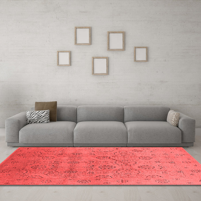 Industrial Red Washable Rugs